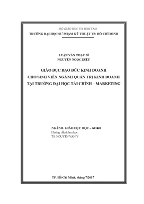Giáo dục đạo đức kinh doanh cho sinh viên ngành quản trị kinh doanh tại trường đại học tài chính marketing