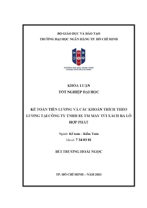 Kế toán tiền lương và các khoản trích theo lương tại công ty tnhh sx tm may túi xách ba lô hợp phát