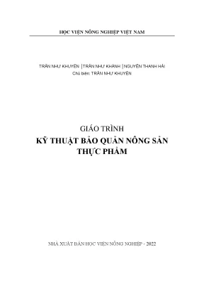 Giáo trình kỹ thuật bảo quản nông sản thực phẩm