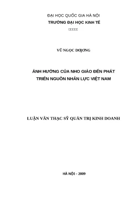 Luận văn thạc sĩ ảnh hưởng của nho giáo đến phát triển nguồn nhân lực việt nam