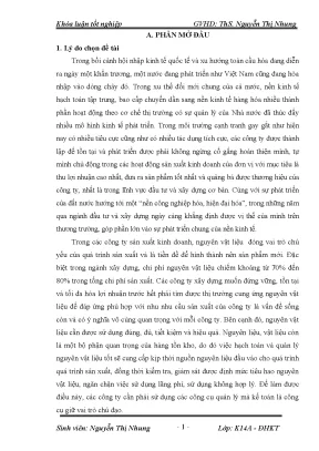 Thực trạng và một số giải pháp hoàn thiện kế toán nguyên vật liệu tại công ty cổ phần tư vấn đầu tư xây dựng thăng long
