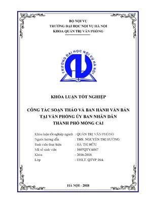 Công tác soạn thảo và ban hành văn bản tại vp ubnd thành phố móng cái