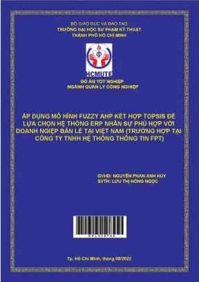 Áp dụng mô hình fuzzy ahp kết hợp topsis để lựa chọn hệ thống erp nhân sự phù hợp với doanh nghiệp bán lẻ tại việt nam trường hơp tại công ty tnhh hệ thống thông tin fpt