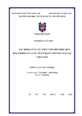 Tác động của cấu trúc vốn đến hiệu quả hoạt động của các ngân hàng thương mại tại việt nam