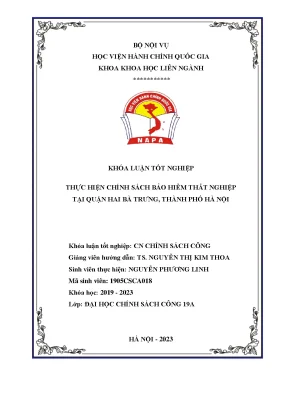 Thực hiện chính sách bảo hiểm thất nghiệp tại quận hai bà trưng thành phố hà nội