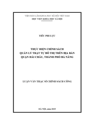 Thực hiện chính sách quản lý trật tự đô thị trên địa bàn quận hải châu thành phố đà nẵng