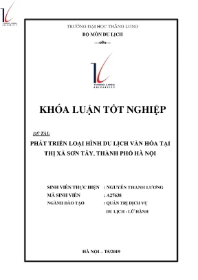 Phát triển loại hình du lịch văn hóa tại thị xã sơn tây thành phố hà nội