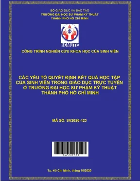 Các yếu tố quyết định kết quả học tập của sinh viên trong giáo dục trực tuyến ở trường đại học sư phạm kỹ thuật thành phố hồ chí minh