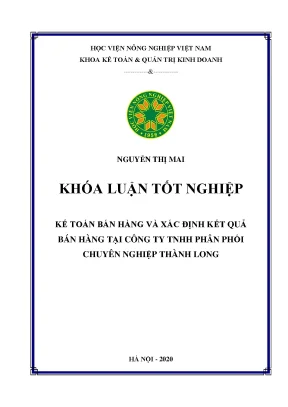 Kế toán bán hàng và xác định kết quả bán hàng tại công ty tnhh phân phối chuyên nghiệp thành long