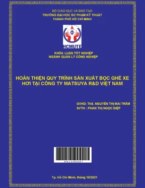 Hoàn thiện quy trình sản xuất bọc ghế xe hơi tại công ty matsuya rd việt nam
