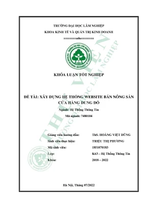 Xây dựng hệ thống website bán nông sản của hàng dung đỗ
