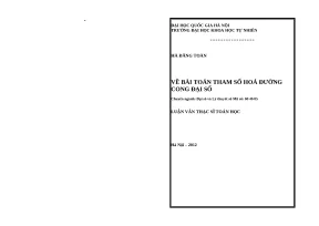 Luận văn thạc sĩ về bài toán tham số hóa đường cong đại số lvts vnu