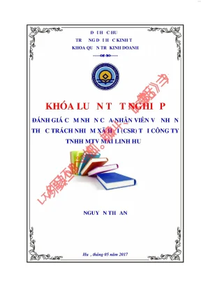Đánh giá cảm nhận của nhân viên về nhận thức trách nhiệm xã hội csr tại công ty tnhh mtv mai linh huế