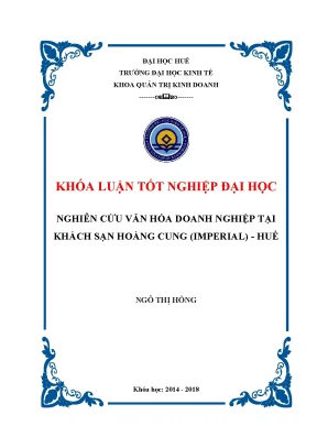 Nghiên cứu văn hóa doanh nghiệp tại khách sạn hoàng cung imperial huế