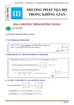 Tai lieu chuyen de phuong trinh duong thang trong khong gian