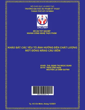 Khảo sát các yếu tố ảnh hưởng đến chất lượng mứt đông mãng cầu xiêm
