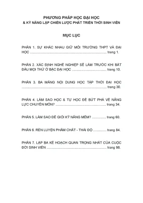 Giáo trình phương pháp học đại học và kỹ năng lập chiến lược phát triển thời sinh viên