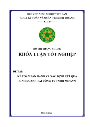 Kế toán bán hàng và xác định kết quả kinh doanh tại công ty trách nhiệm hữu hạn mifavn