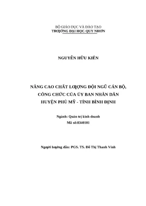 1127 nâng cao chất lượng đội ngũ cán bộ công chức của ủy ban nhân dân huyện phù mỹ tỉnh bình định luận văn tốt nghiệp