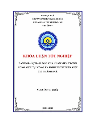 Đánh giá sự hài lòng của nhân viên trong công việc tại công ty tnhh tmth tuấn việt