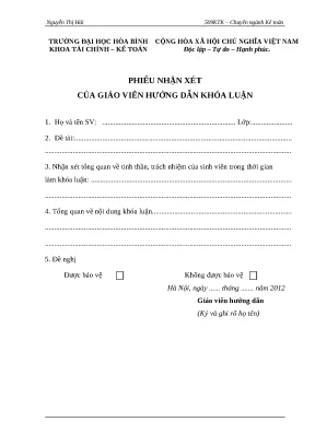 Luận văn thạc sĩ hoàn thiện công tác kế toán tập hợp chi phí sản xuất và tính giá thành tại công ty cổ phần tư vấn đầu tư và xây dựng hợp thành