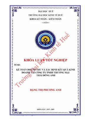 Kế toán doanh thu và xác định kết quả kinh doanh tại công ty tnhh thương mại thái đông anh