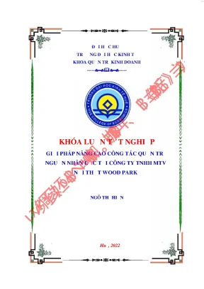 Giải pháp nâng cao công tác quản trị nguồn nhân lực tại công ty tnhh mtv nội thất wood park