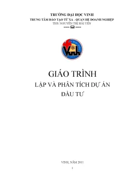 Giáo trình lập và phân tích dự án đầu tư phần 1