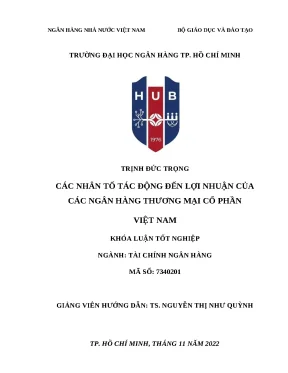 1097 các nhân tố tác động đến lợi nhuận của nhtm cp vn khóa luận đại học chuyên ngành tcnh 2023