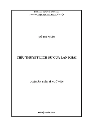 Luận án tiểu thuyết lịch sử của lan khai