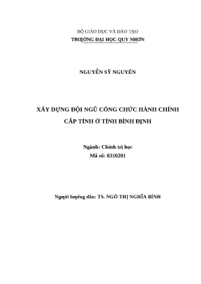0019 xây dựng đội ngũ công chức hành chính cấp tỉnh ở tỉnh bình định luận văn tốt nghiệp