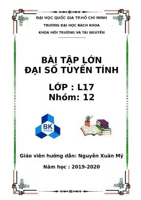 Bài tập lớn đại số tuyến tính