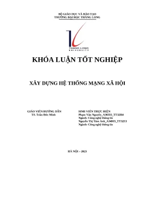 Khóa luận tốt nghiệp xây dựng hệ thống mạng xã hội