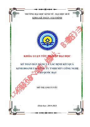 Kế toán bán hàng và xác định kết quả kinh doanh tại công ty tnhh mtv công nghệ cao quốc đạt