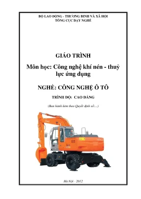 Giáo trình công nghệ khí nén thủy lục ứng dụng nghề công nghệ ô tô cao đẳng tổng cục dạy nghề