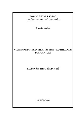 Luận văn tốt nghiệp giải pháp phát triển thủy sản tỉnh thanh hóa giai đoạn 2016 2020
