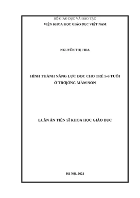 Luận án hình thành năng lực đọc cho trẻ 56 tuổi ở trường mầm non