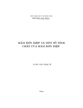 Hàm đơn diệp và một số tính chất của hàm đơn diệp