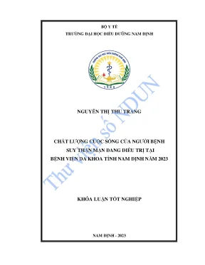 Chất lượng cuộc sống của người bệnh suy thận mạn đang điều trị tại bệnh viện đa khoa tỉnh nam định năm 2023