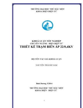 Khóa luận tốt nghiệp thiết kế trạm biến áp 22 0 4kv