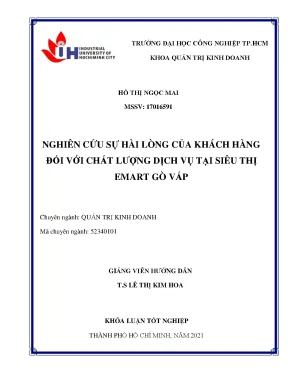 Nghiên cứu sự hài lòng của khách hàng đối với chất lƣợng dịch vụ tại siêu thị emart gò vấp