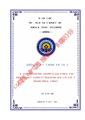 Kế toán doanh thu chi phí và xác định kết quả kinh doanh tại công ty tnhh mtv bảo phát