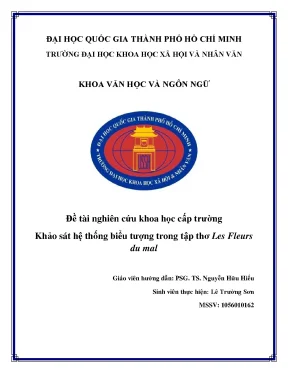 Khảo sát hệ thống biểu tượng trong tập thơ les fleurs du mal đề tài sinh viên nghiên cứu khoa học cấp trường 2013