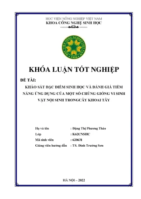 Khảo sát đặc điểm sinh học và đánh giá tiềm năng ứng dụng của một số chủng giống vi sinh vật nội sinh trong cây khoai tây