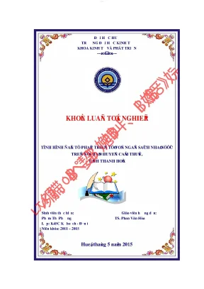Tình hình đầu tư phát triển từ vốn ngân sách nhà nước trên địa bàn huyện cẩm thủy tỉnh thanh hóa