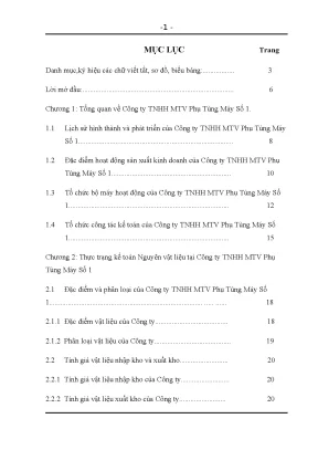 Chuyên đề thực tập hoàn thiện kế toán nguyên vật liệu tại công ty trách nhiệm hữu hạn một thành viên phụ tùng máy số 1f