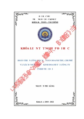 Hoàn thiện công tác kế toán doanh thu chi phí và xác định kết quả kinh doanh tại công ty tnhh thời đại