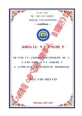 Nhận thức của khách hàng thành phố huế về sản phẩm pru đầu tư linh hoạt của công ty bảo hiểm nhân thọ prudential