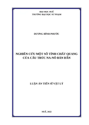 Luận án nghiên cứu một số tính chất quang của cấu trúc na nô bán dẫn