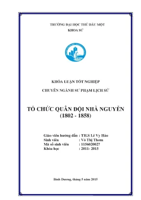 Khóa luận tốt nghiệp tổ chức quân đội nhà nguyễn 1802 1858